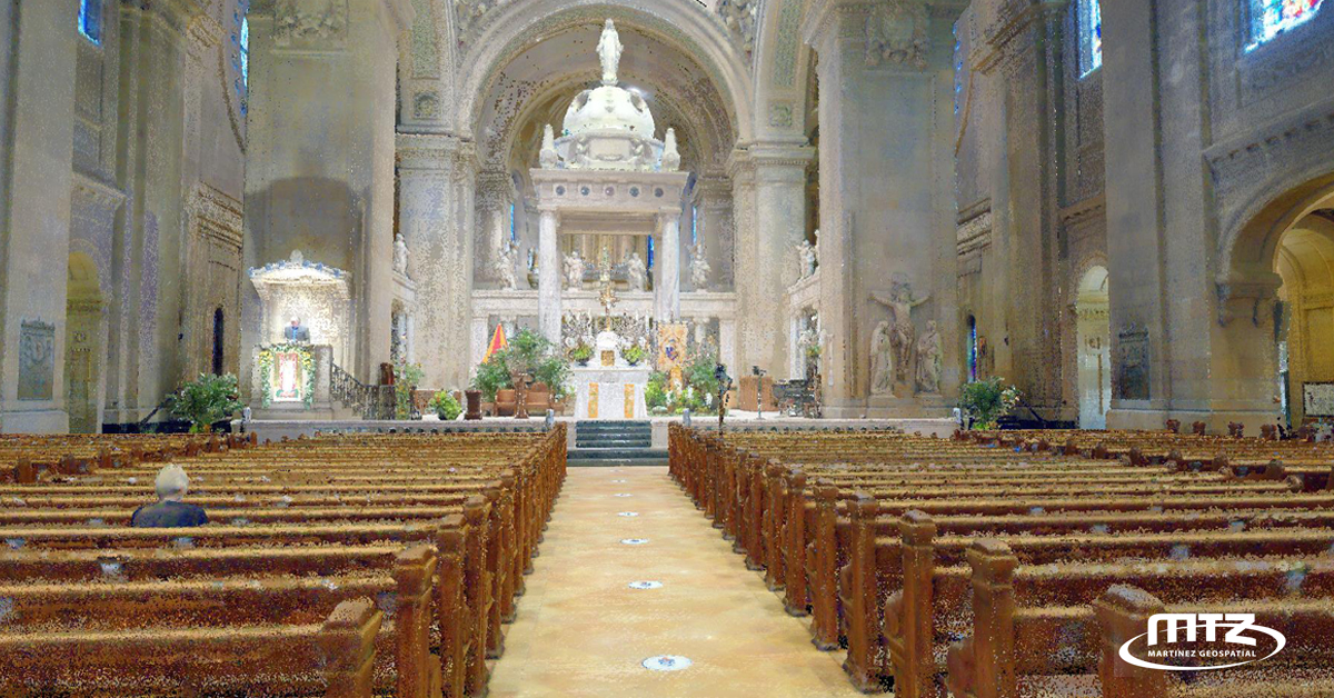 Simultaneous Localization and Mapping of the Basilica interior in Minneapolis