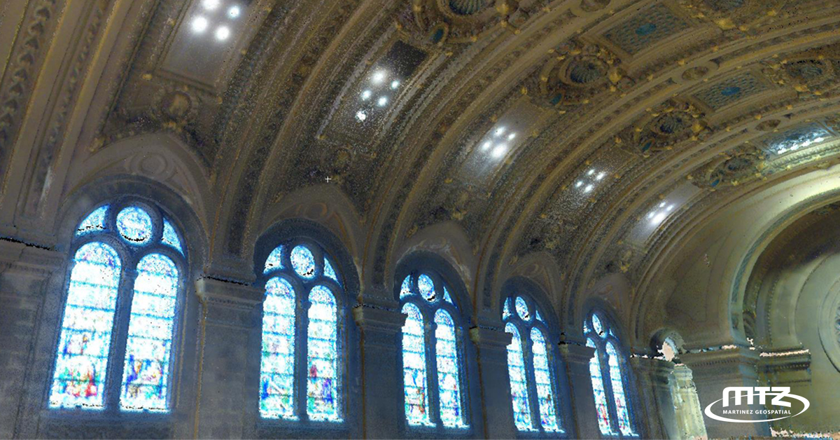 Interior of the Basilica in Minneapolis - Martinez Geospatial SLAM  laser mapping