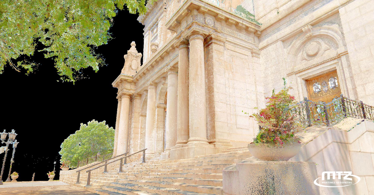 Side exterior view of a Simultaneous Localization and Mapping for the Basilica in Minneapolis