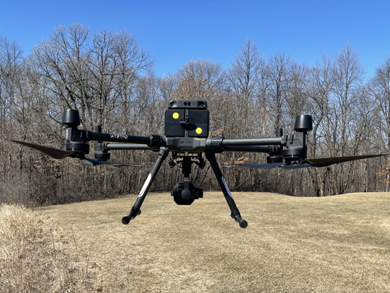 drone in action over a field